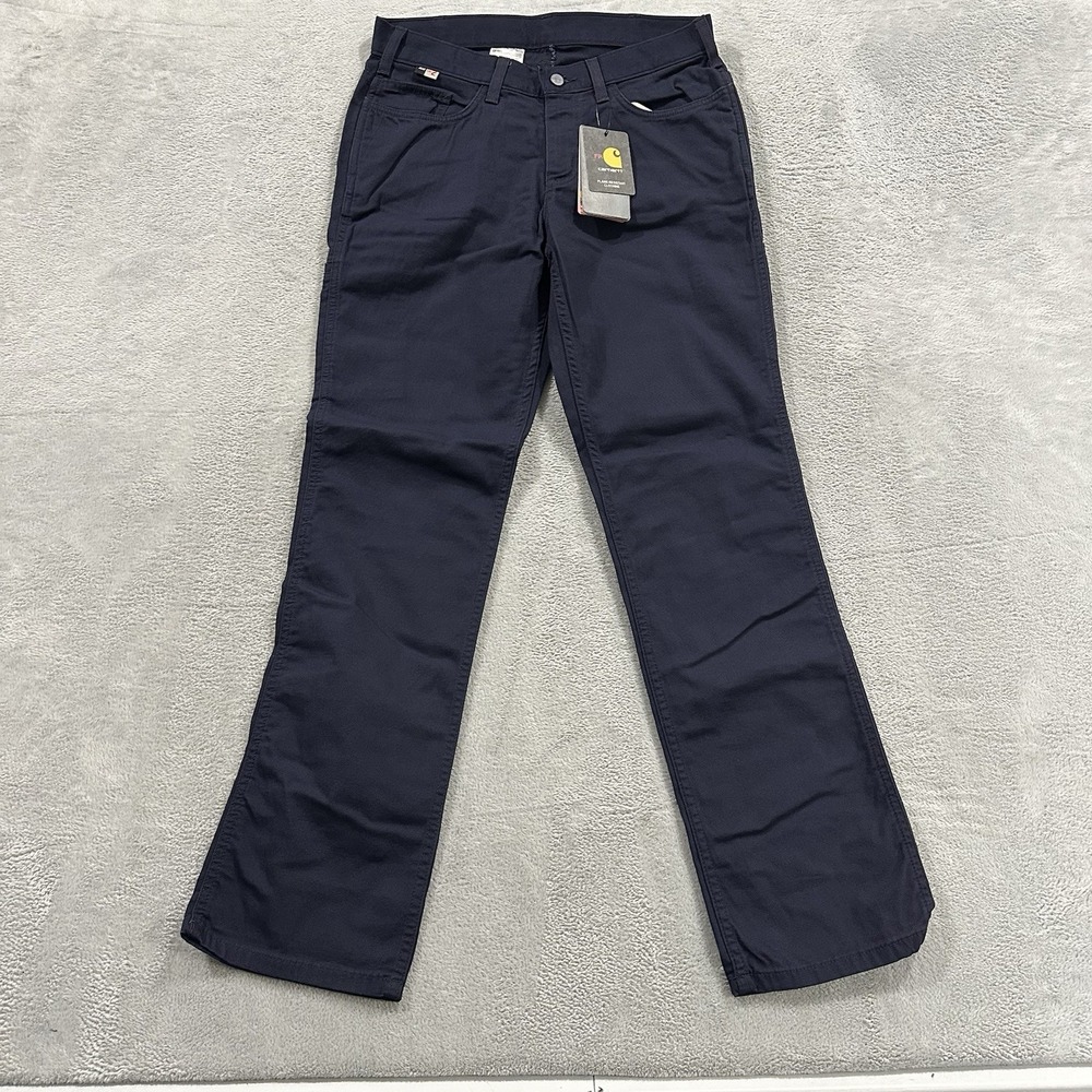 NWT Carhartt FR CAT2 Utility Pants Women's 10 Reg Dark Blue Cargo Workwear